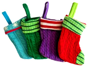Set of 4 Christmas Ornaments Cable Knit Stockings Cottage Core from AMSTERDAM! - Picture 1 of 10