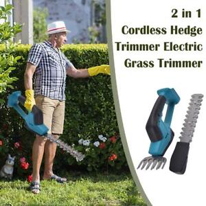 2in1 Cordless Hedge Trimmer Electric Grass Trimmer Shrub Pruning Saw Shear V7X0