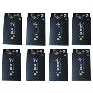 8 Credit Card Sleeves RFID Blocking Sleeve IdentityTheft Protection Card Holders - Picture 1 of 7