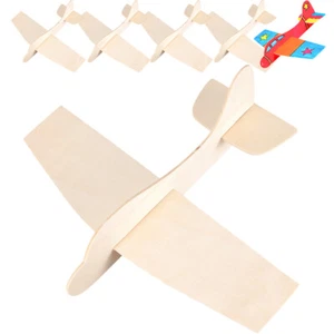 6 Pcs Wooden Model Airplane Diy Handicrafts Transportation Child - Picture 1 of 11
