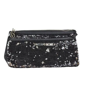 Bolso sin asas de maquillaje compacto negro lentejuelas brillantes discoteca Victoria's Secret Y2k - Imagen 1 de 9