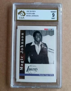 Magic Johnson Commemorative Hoops 1992/93 - NBA Card CGA 9 MINT not PSA - Picture 1 of 2