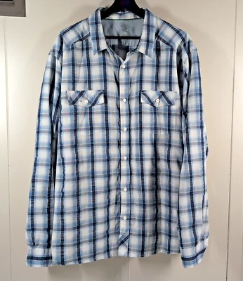 Camisa Mountain Hardwear para hombre 2XL Azul Negro Cuadros Manga larga Abotonada al aire libre Foto 1 de 4