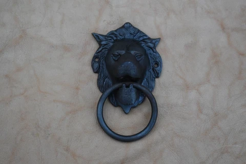 vintage cast iron lion face door knocker gate handle door Hardware Decoration Cover