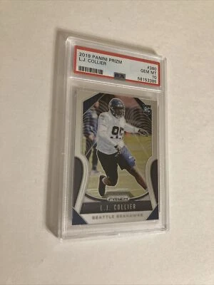 2019 Panini Prizm L.J. Collier Rookie RC #380 PSA 10 GEM MT LOW POP - Image 1 of 4