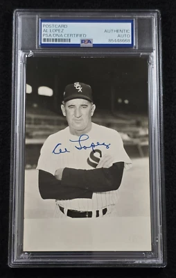 AL LOPEZ Signed Real Photo Postcard-HOF-CHICAGO WHITE SOX-PSA - Image 1 of 4
