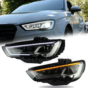 LED Headlights For Audi A3 8V S3 Sedan 2013-2016 w/Startup Sequential Front Lamp - Picture 1 of 19