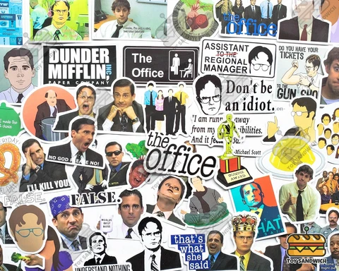 50 pcs "Office" Sticker Pack Michael Scott Dunder Miffin Dwight Schrute Decals Cover