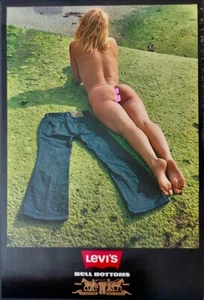 LEVI'S JEANS BELL BOTTOMS original advertising poster IDA VAN BLADEL 1971 RARE - Picture 1 of 2