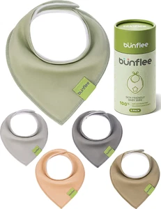 BUNFLEE Baby Bandana Sabber Lätzchen für Jungen und Mädchen - 5er Pack weich und saugfähig C - Bild 1 von 12