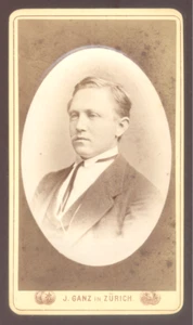 CDV J.Ganz à Zürich, Portrait d'un jeune homme distingué c.1888 - Bild 1 von 2