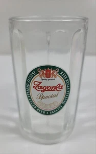 Tasse spéciale en verre à bière bulgare Zagorka ~ étiquette erronée ~ 5" de haut - Photo 1/10