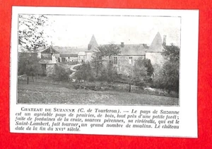 TOURTERON (08) " CHATEAU DE SUZANNE " PETITE ILLUSTRATION 1924 - Picture 1 of 1