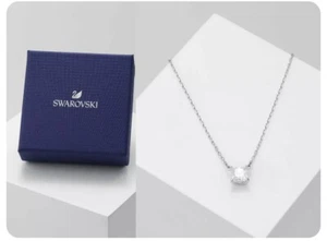 Nuova in Scatola Regalo SWAROVSKI 5510696 Collana Cristallo di Rodio Senza Tempo - Foto 1 di 3