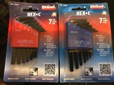 Eklind USA   Hex L    Metric or Standard SAE (Inch)  7pc Case Set  FAST SHIPPING - Image 1 of 4
