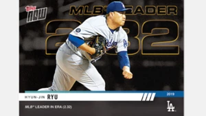 Topps Now Card La Dodgers 2019 Hyun-Jin Ryu #932 MLB líder en era (2,32) - Imagen 1 de 2