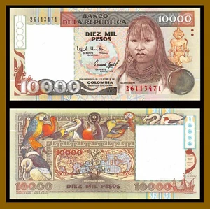 Colombia 10000 Pesos Oro, 1993 P-437A Commemorative 500th Anniversary RARE Unc - Picture 1 of 1