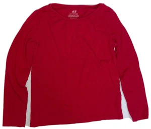H&M Basic Top Girl's 4 - 6 Years Red Casual Relax Fit Everyday Use Long Sleeves - Picture 1 of 8