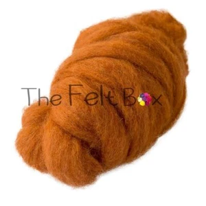Carded Sliver Needle Felting Wool Corriedale Fibre Pumpkin Orange Squirrel Fox - Picture 1 of 1