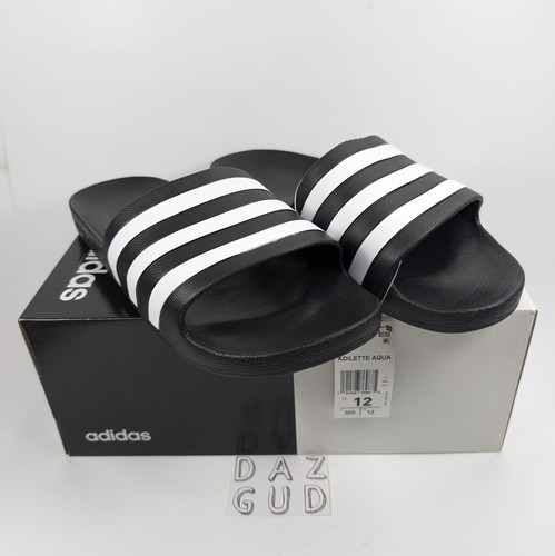 Sandali Adidas Adilette Aqua Slides uomo 12 nuovi con scatola nero bianco unisex F35543 NUOVI