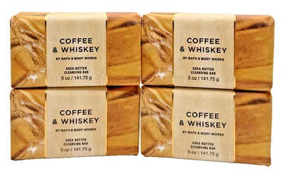 Bath & Body Works LOT of 4 Coffee & Whiskey Shea Butter Cleansing Bar Soaps 5 oz - Image 1 of 2