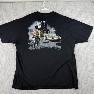 Vintage 90s Hanes Space NASA Moon Landing Graphic Shirt XXL Single Stitch - Picture 1 of 8
