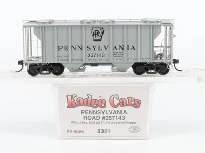 HO Scale Kadee 8321 PRR Pennsylvania Railroad 2-Bay Covered Hopper #257143 - Image 1 of 4