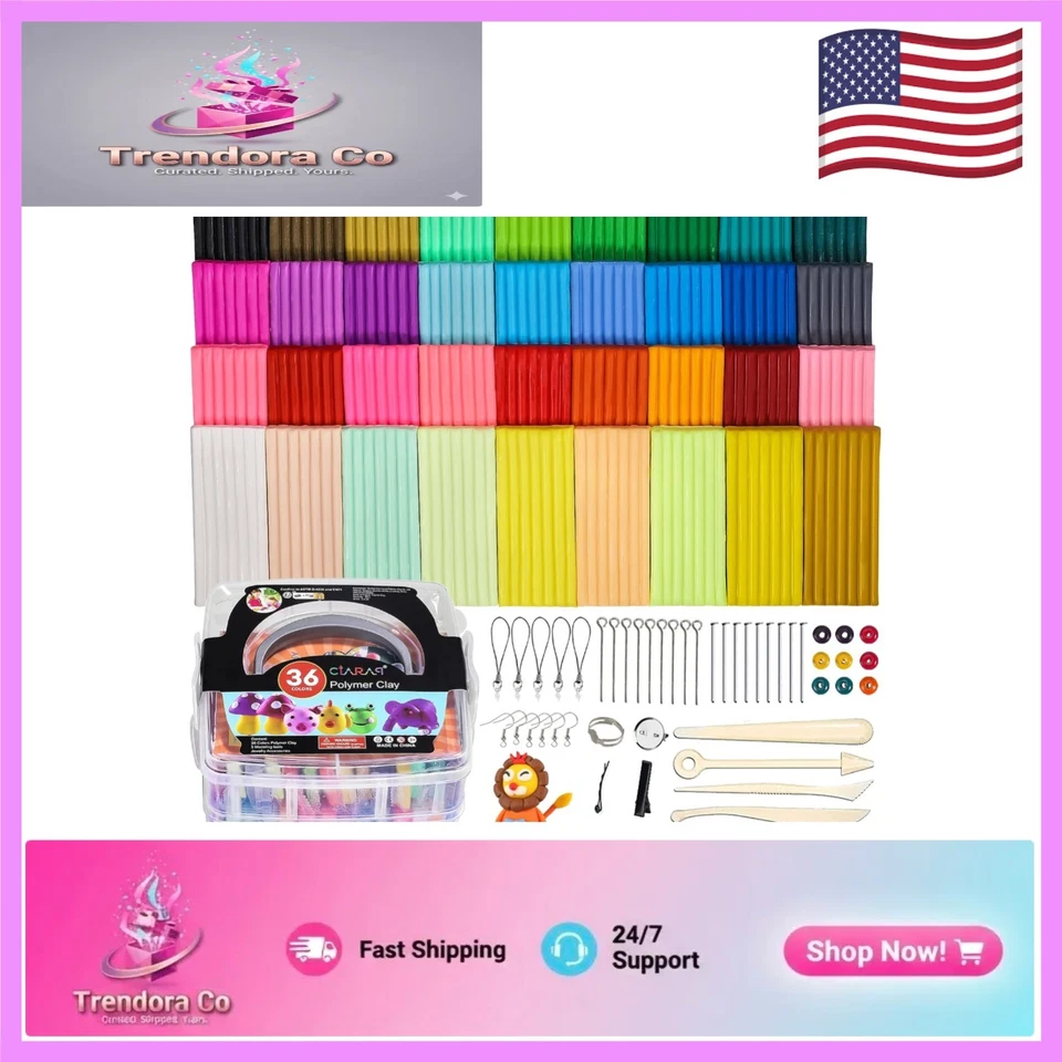 Arcilla para modelar al horno - 36 colores, 2,6 libras, herramientas incluidas para diversión creativa Foto 1 de 4