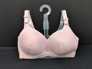 Women's Seamless Wireless Padded Full Coverage T Shirt Bra Size Large Pale Pink - Picture 1 of 9