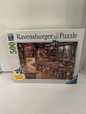 New Sealed Ravensburger Dad's Shed 500 Pieces Large Format Jigsaw Puzzle - Image 1 of 4