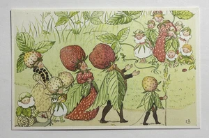 Tarjeta postal The Strawberry Family Elsa Beskow Nº 21 firmada por artista sin publicar - Imagen 1 de 4