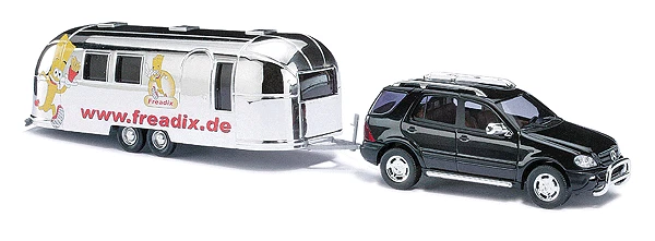 Busch 48543 Mercedes Benz M-Class With Airstream Caravan HO 1:87 New - Image 1 of 1