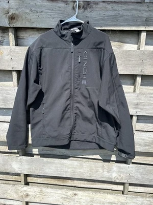Cinch Softshell Bonded Jacket Men's XL Black Big Embroidered Logo Western Cowboy - Image 1 of 4