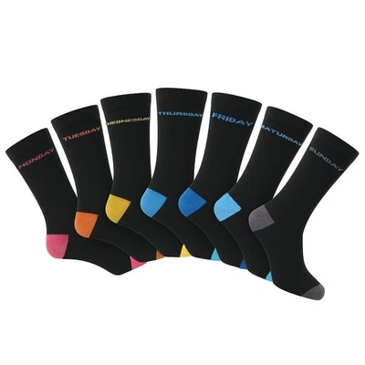 PIERRE KLEIN 7 Pairs - Men's Days of the Week Socks –UK Size 6–11 / EUR 39–46