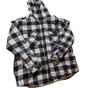 Boston Traders Flanelljacke Hemd Damen XXL Sherpa gefüttert Kapuze kariert Shacket - Bild 1 von 15