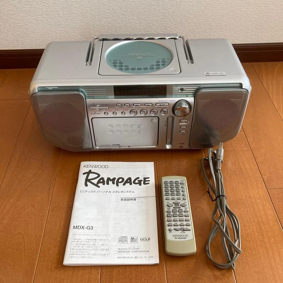 KENWOOD CD MD Radio Cassette Player MDX-G3-S Remote Control Antenna Junk - Image 1 of 4