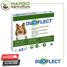 DUOFLECT per CANI da 20-40 kg → 3 pipette Antiparassitario per Pulci...