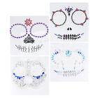 Skull Face Gems Tattoos for Halloween Party
