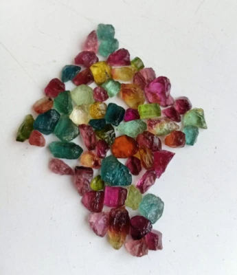 38 Cts Natural Multi Tourmaline Rough Lot Loose Gemstone Unheated Raw Jewelry - Image 1 of 4