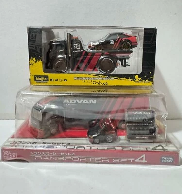 Choro Q Advan Transporter set 4 & Maisto Muscle Machines Advan Transporter Lot - Image 1 of 4