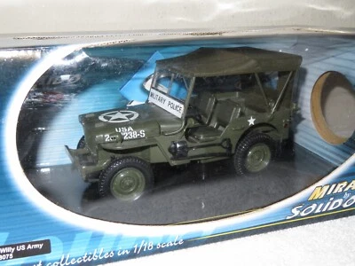 JEEP WILLY US ARMY MILITARY POLICE  1:18 MIRA SOLIDO OPENING HOOD - Image 1 of 4