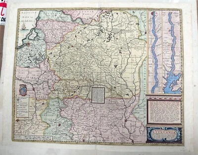 Antique map of Lithuania Magni Ducatus Lithuaniae Johannes Jansson Valk & Schenk - Image 1 of 2