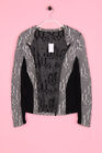 H&M Jacket Knit Faux Leather Details S black-white