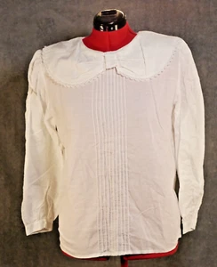 Vintage Objectives Blouse Womens Sz 14 White Long Sleeve - Picture 1 of 12