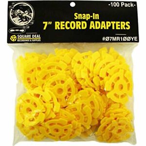 100 New 45 RPM 7" Record Plastic Yellow Adapter Inserts Vinyl Free Shipping 