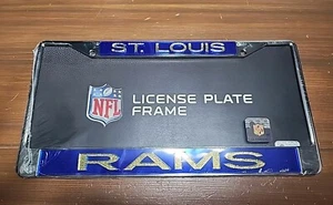 NFL St. Louis Rams Chrome Metal Acrylic License Plate Frame Stockdale - Picture 1 of 6