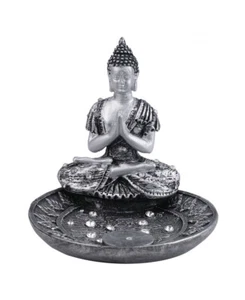 Eglo 41104 Buddha Design Decorative Figurine Sitting Decoration Silver Meditation Statu - Picture 1 of 1