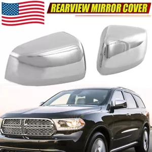2X For Dodge Durango / Jeep Grand Cherokee 2011-2021 Chrome Mirror Covers Pair - Picture 1 of 12