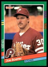 1991 Donruss Baseball Card Joe Boever Philadelphia Phillies #578
