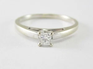 KEEPSAKE 14K PRINCESS CUT DIAMOND .20CT SOLITAIRE ENGAGEMENT RING 2.6G - Picture 1 of 7